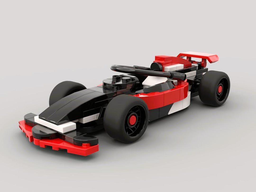 Brick Building Kit - Lego Mini Racer – Red, Black & White Race Car - Etsy