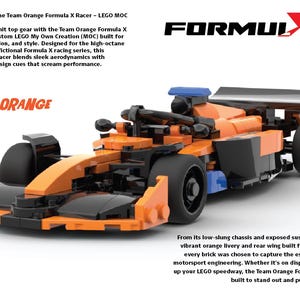 LEGO MOC Formula X – Team Orange Open Wheel Race Car