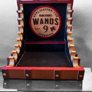 Wand Holder Suitcase: 9-Wand Display, Hand-Painted 3D Printed Design