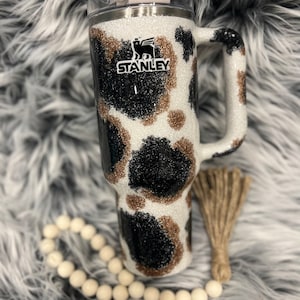 Stanley 40oz 30oz Cow Glitter Tumbler Quencher *** please read Description ****