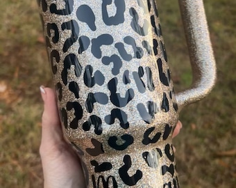 30 oz ou 40 oz Authentique ou Dupe Stanley Gold Leopard Cheetah