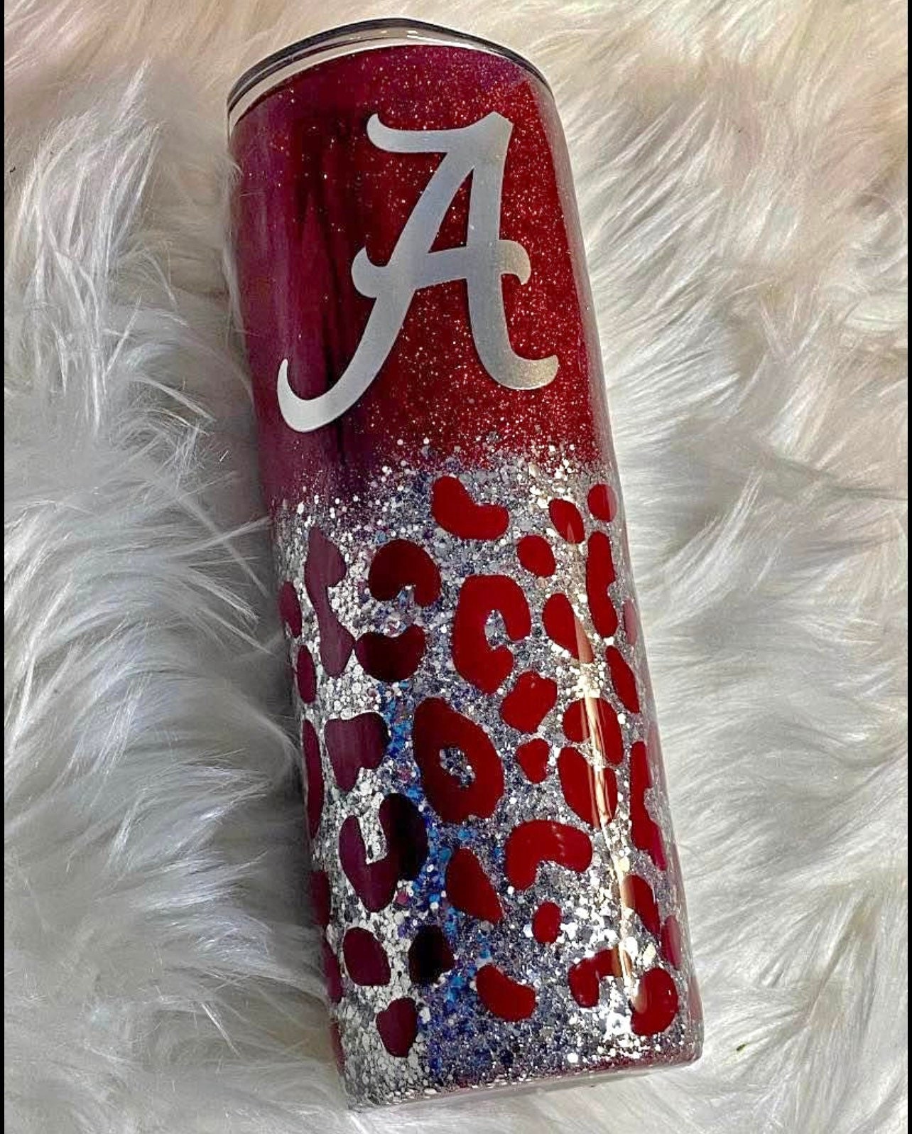 Alabama Tumbler, Made With Mica Powders, Vinyl and Waterslides