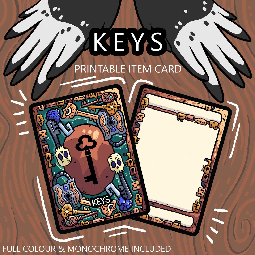 Printable Keys Blank Item Card - Dnd - Ttrpg - Etsy