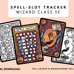 Wizard Spell slot tracker 5e - printable