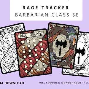 Barbarian 5e Rage Tracker - Imprimible