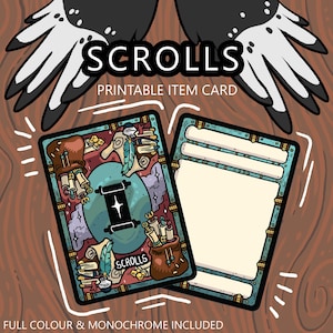 Printable Scrolls Blank Item Card - DnD - TTrpg