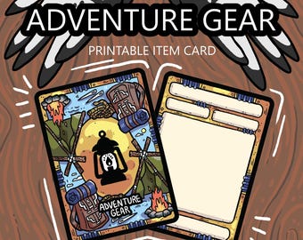 Printable Adventure Gear Blank Item Card - DnD - TTrpg