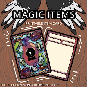 Carte imprimable à remplir pour objets magiques - D&D - TTrpg