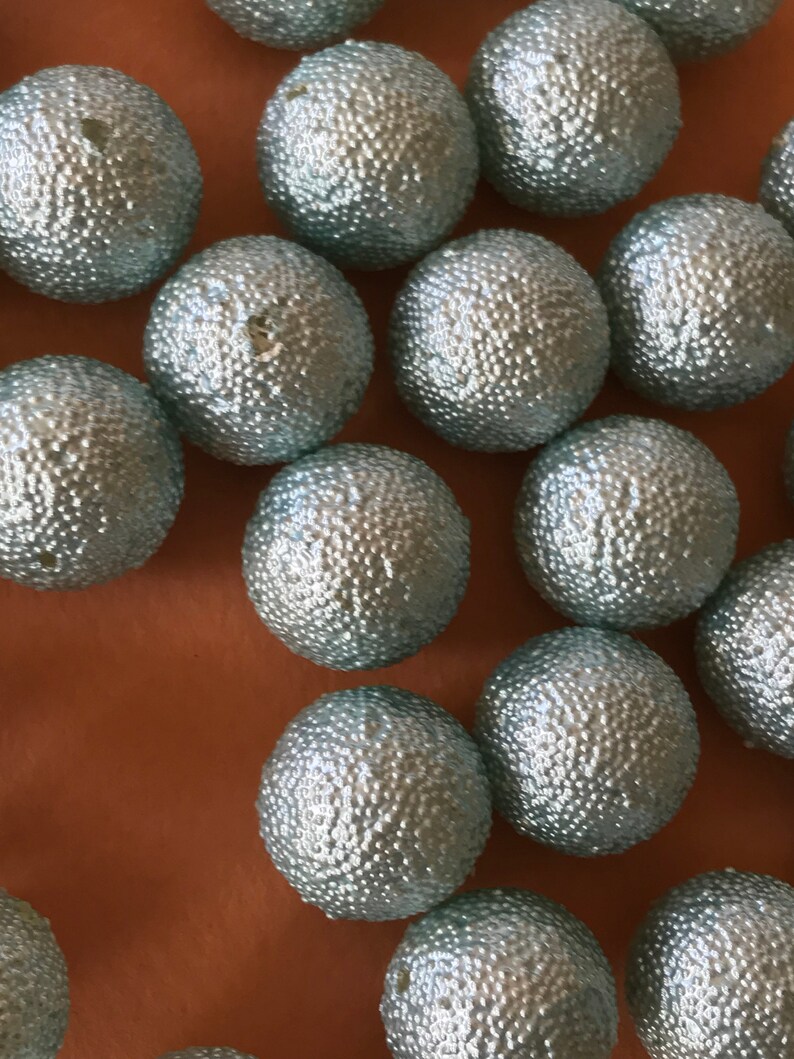 Vintage Light Blue Glass Sugar Beads 19mm 4 Pieces Etsy