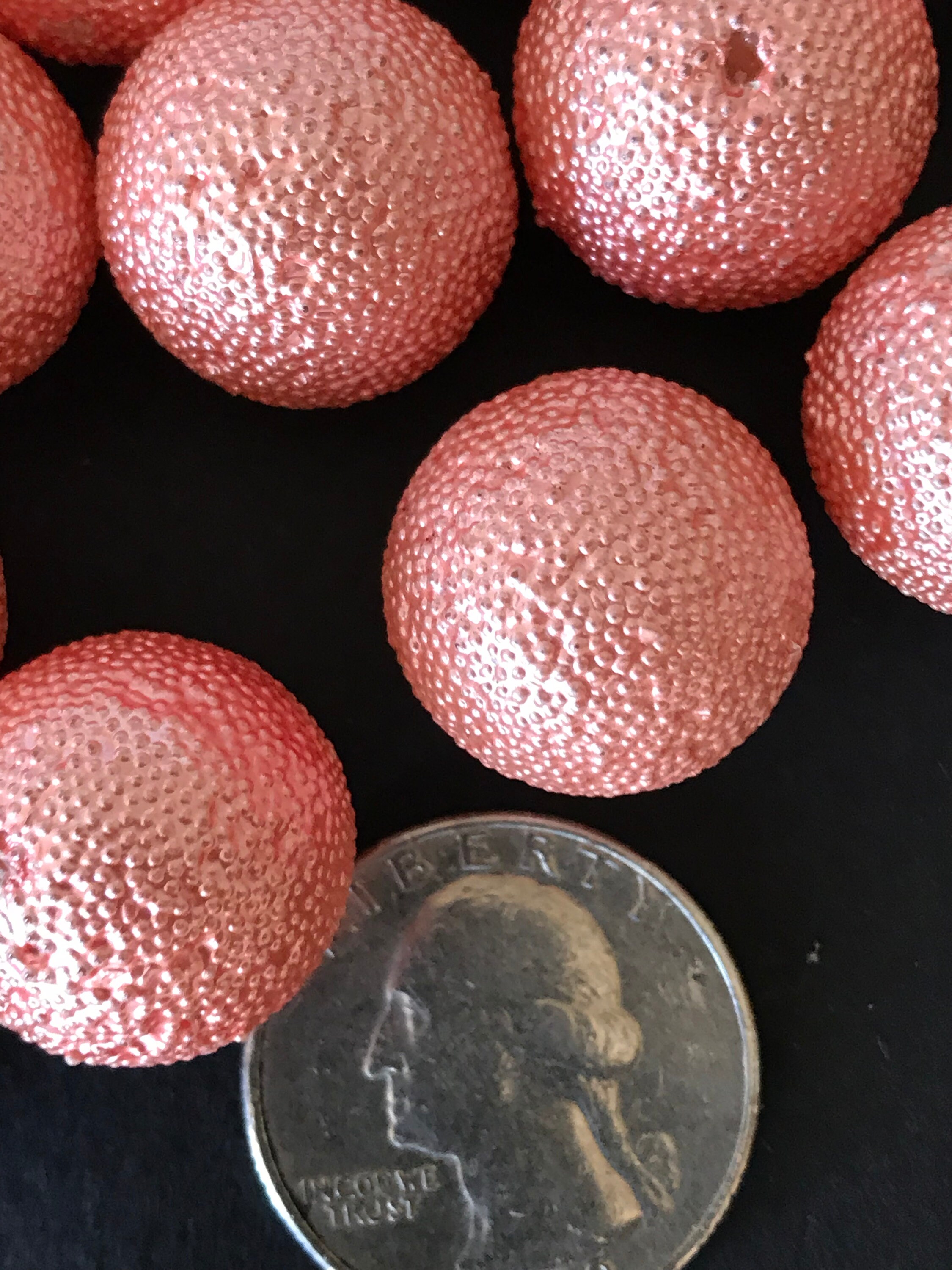 Vintage Pink Glass Sugar Beads 19mm 4 Pieces Etsy UK