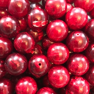 Vintage Red Lucite Beads 19mm (4 pieces)