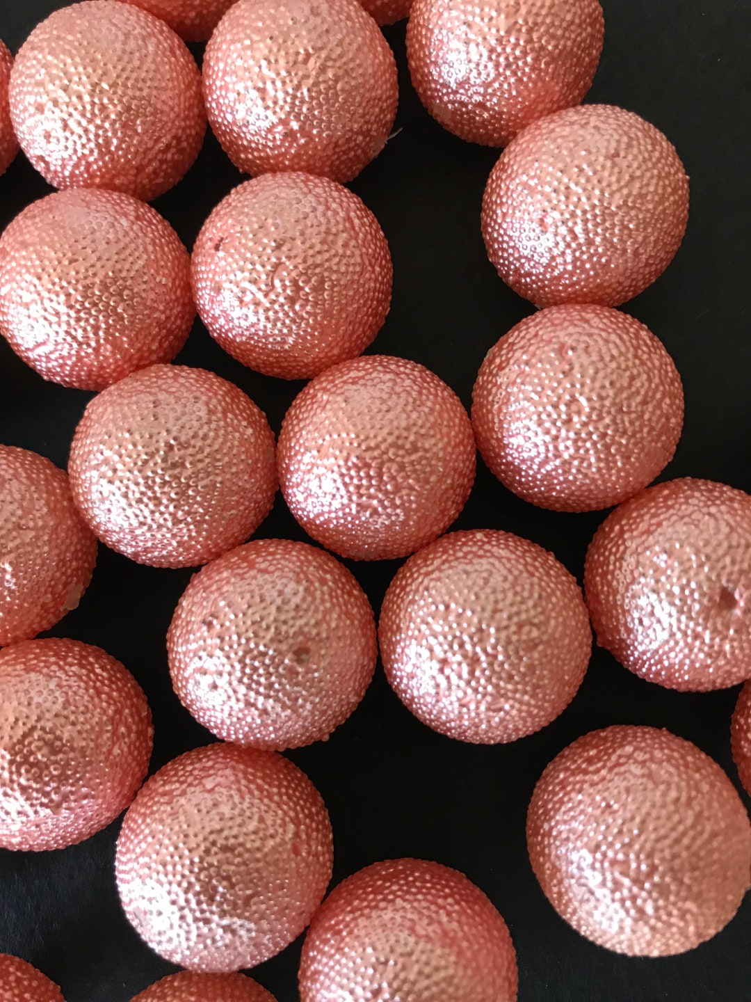 Vintage Pink Glass Sugar Beads 19mm 4 Pieces Etsy UK