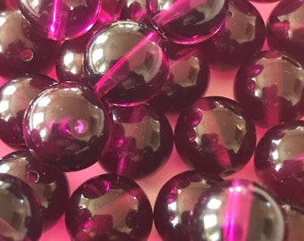 Vintage Grape Lucite Beads 10mm (10 pieces)