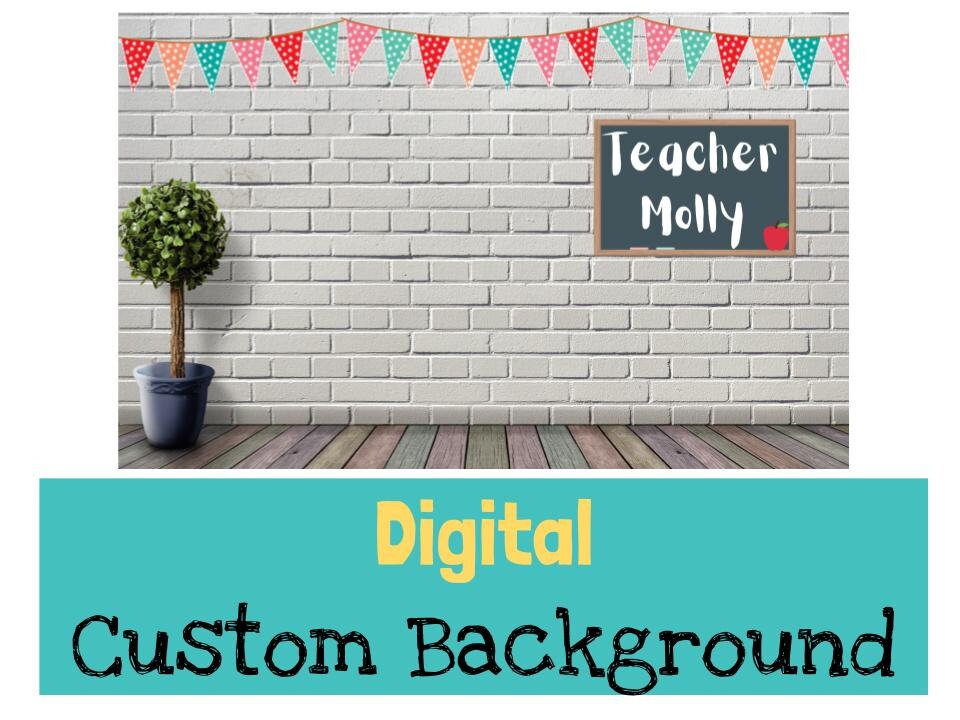 Virtual Teacher Background Online Teacher Backdrop Online Etsy