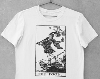 The Fool Tarot Card Graphic Tee, T-Shirt, tarot t-shirt, tarot deck, clothing, witch, graphic tee, witchcraft, tarot card, tarot print shirt
