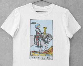 Knight of cup Tarot Card Unisex T-Shirt, tarot t shirt, Tshirts, Tarot deck, Witchcraft, print shirt tee, graphic tees, tarot shirt, gift