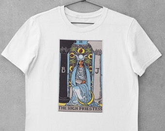 The High Priestess Tarot Card Unisex T-Shirt, tarot t shirt, Tshirt, deck, Witchcraft, print shirt, print tee, graphic tees, tarot shirt