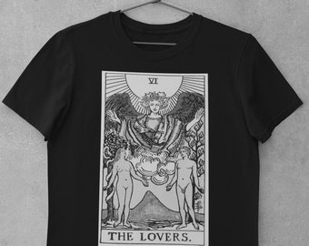 The Lovers Tarot Card Unisex T-Shirt, tarot t shirt, Tshirt, Tarot deck, Witchcraft, print shirt, tee, graphic tees, shirt, Witch, wiccan