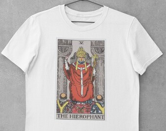 The Hierophant Tarot Card Short-Sleeve Unisex T-Shirt in colors, t shirt, Tshirt, deck, Witchcraft, print shirt, print tee, graphic tees