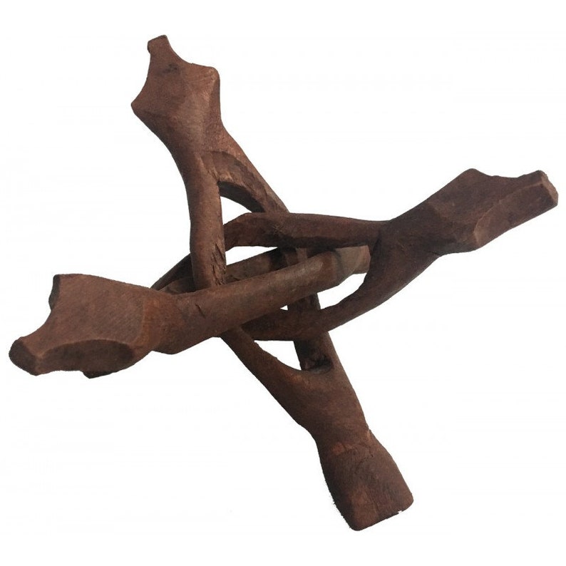 Wooden Tripod Cobra stand, witchy home decor, Spells wiccan store, Witchcraft tool, Divination and altar tool for incense burning, gifts image 1