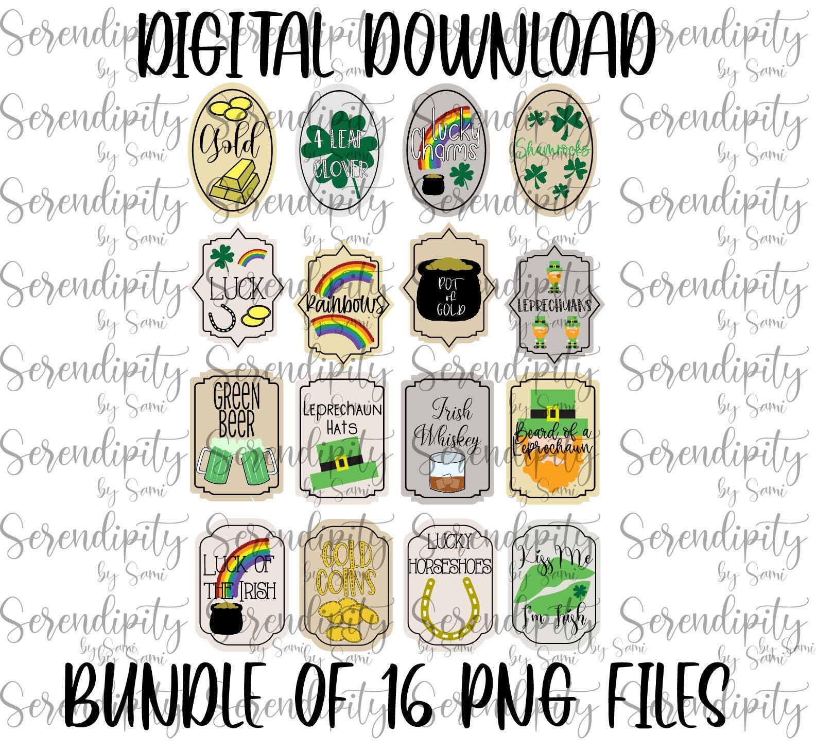 St. Patrick's Day Mini Bottle Labels Digital Download / - Etsy Norway