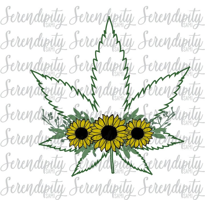 Download Cannabis Leaf And Sunflowers Svg File Cannabis Svg File Etsy
