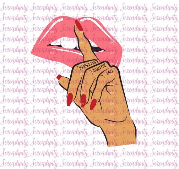 Download Hand Over Mouth With Knows More Than She Says Svg Etsy