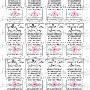 Tumbler Care Cards Etsy