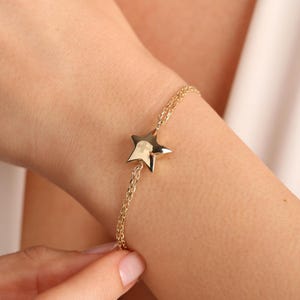 Star Cremation Bracelet in 14K Solid Gold, A Beautiful Memoria Star Urn Cremation Bracelet, Star Cremation Bracelet, A Beautiful Memorial