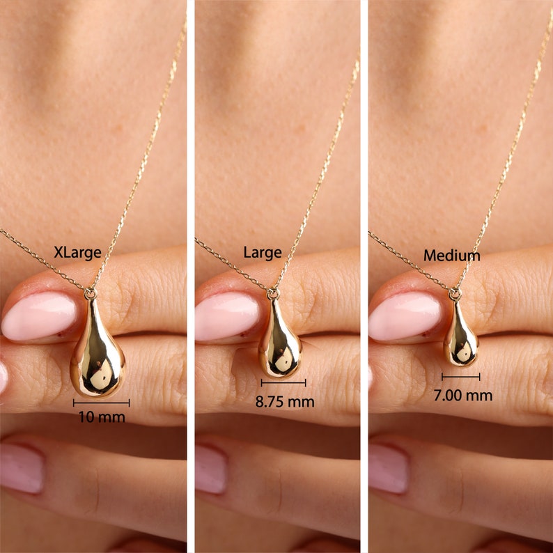 14K Real Gold Tear Drop Cremation Urn Necklace, Dad Mom Baby Son Ashes, Gold Keepsake Pendant For Pet Ashes, Ash Holder Pendant For Pet Loss image 5