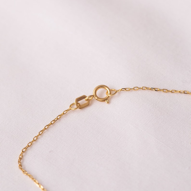 Pulsera de oro de 14K contra el mal de ojo, pulsera de protección contra el mal de ojo turco de esmalte, pequeño ojo griego elegante pulsera de oro regalo para mamá o regalo de cumpleaños imagen 5