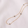 14K Solid Gold Evil Eye Necklace, Enamel Turkish Protection Eye Charms product logo