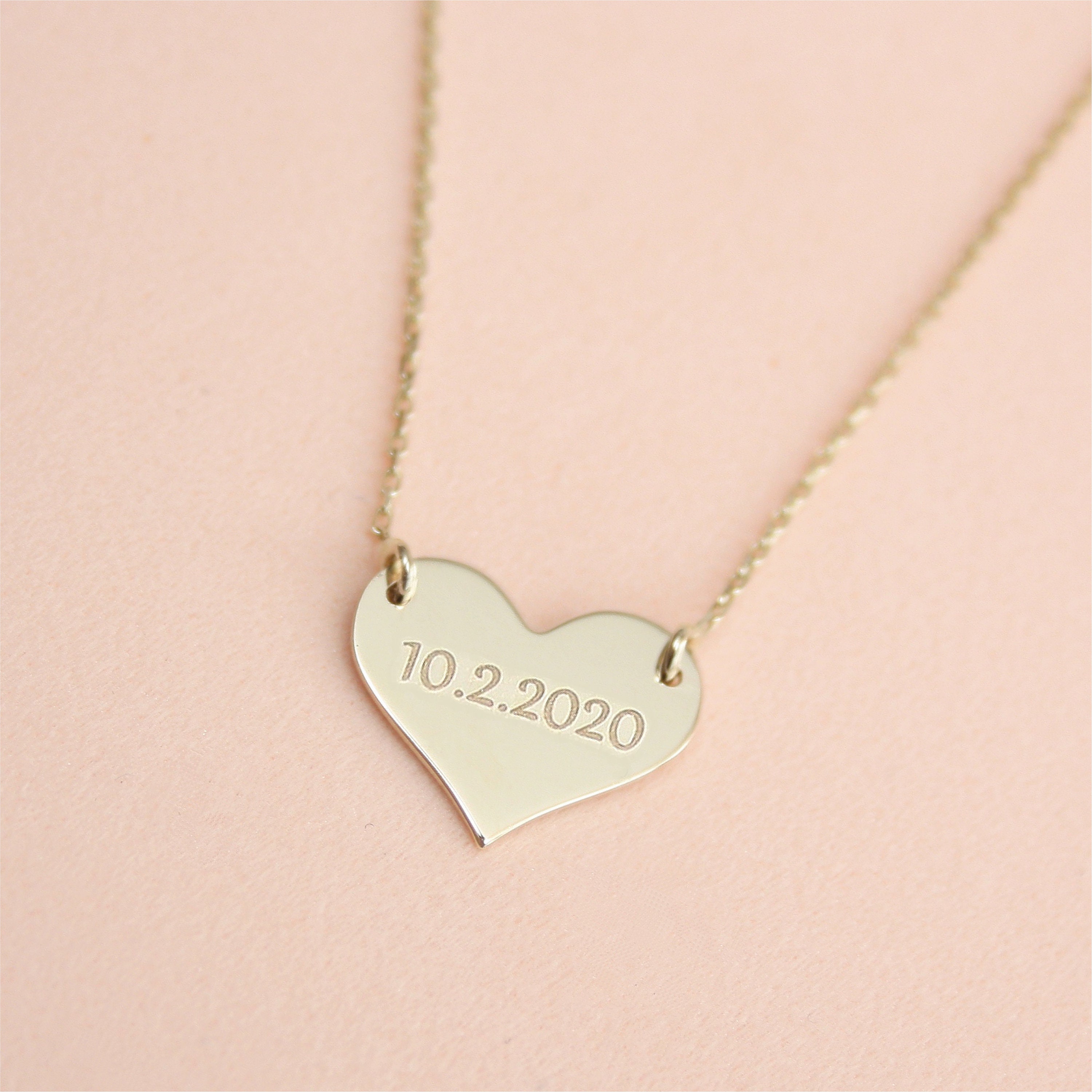 14K Gold Heart Name Necklace Personalized Heart Name Etsy UK