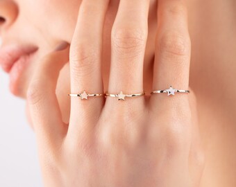 繊細な14Kソリッドゴールドのスターリング、重ねづけジュエリー