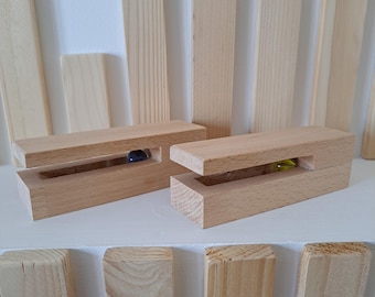 Juego de 2 ganchos de pared de haya - toallero de madera, decoración de pared de baño.
