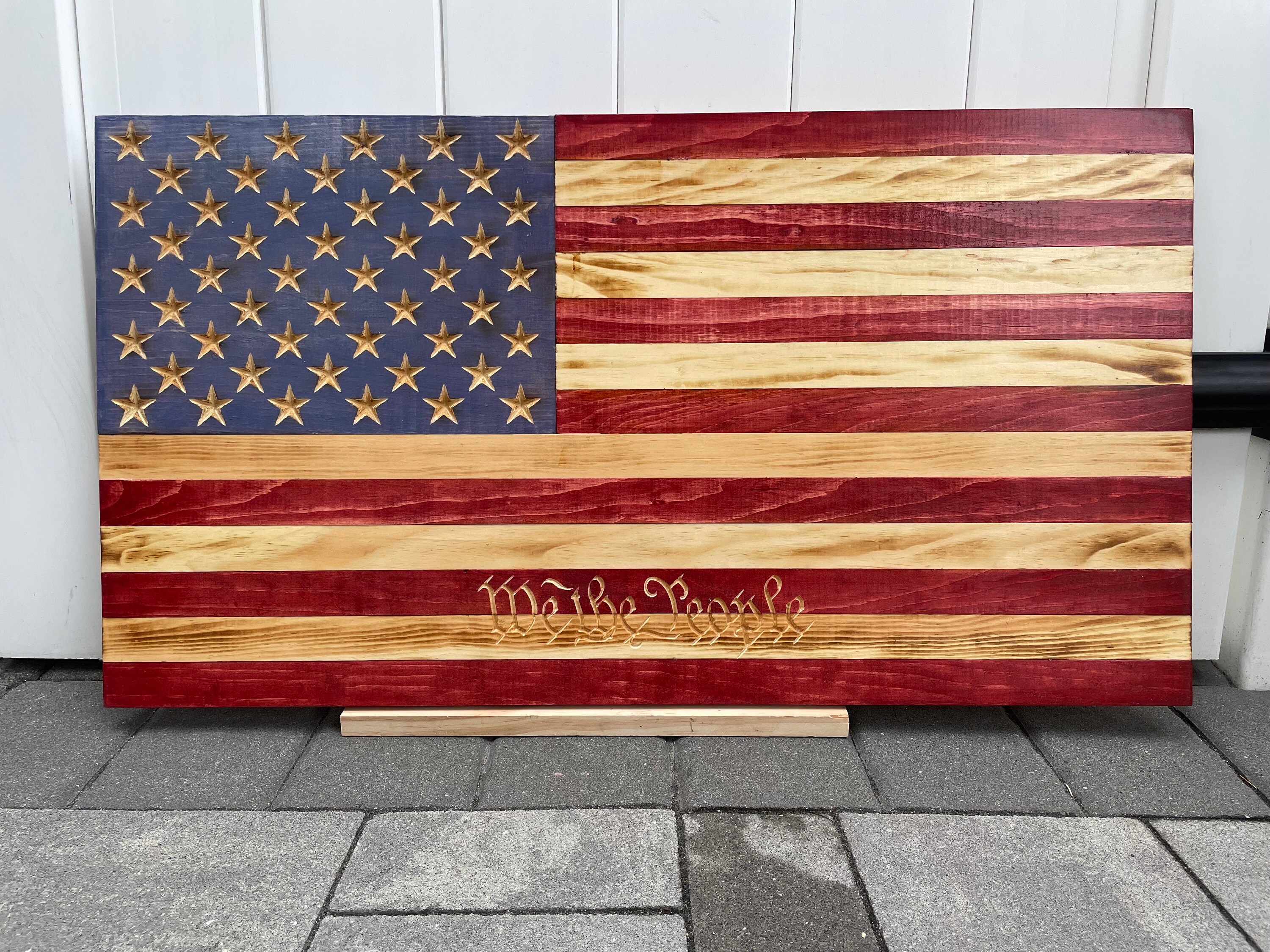 Wood American Flag Custom Engraving - Etsy