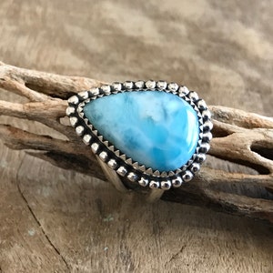 Larimar Sterling Silver Ring 9