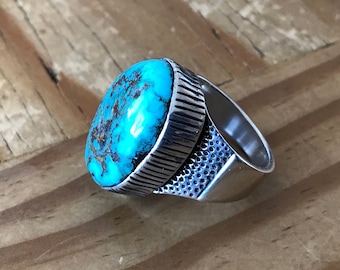 Vintage Kingman Turquoise Ring 8 3/4