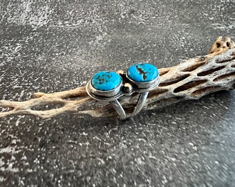Kingman Turquoise Nugget w 14K GF Ring s 6 1/2
