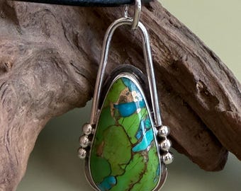 Composite Turquoise Sterling Silver Pendant