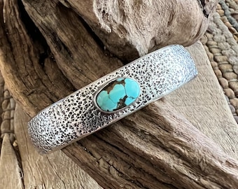 Natural Royston Turquoise Sterling Silver Cuff