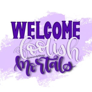 Haunted Mansion Welcome Sign: Digital Print (White)