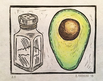 Avocado + Salt Block Print