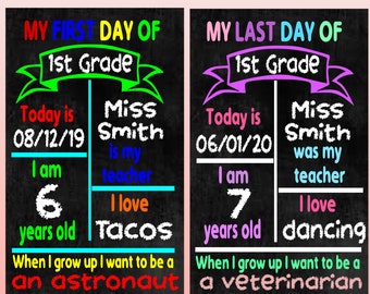 First And Last Day Chalkboard SVG, Last Day of School Chalkboard SVG, End Of School Chalkboard Sign Back to School, First Day of School svg