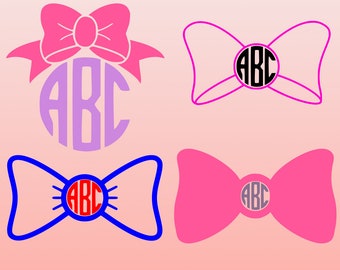 Bow Monogram SVG, Bow Monogram Frame SVG, dxf, png,eps, Monogram bow, Monogram cut file, cheer bow monogram, cheer svg, bow circle monogram