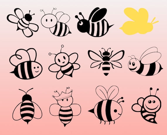 Download Bees SVG BundleBee Cut Files dxf png eps svg bee | Etsy