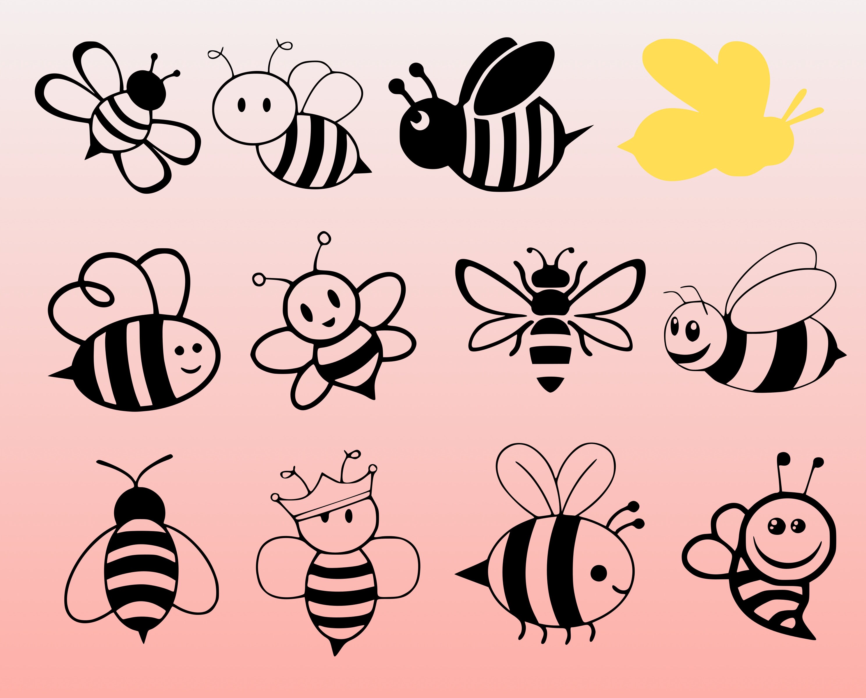 Download Bees SVG BundleBee Cut Files dxf png eps svg bee | Etsy