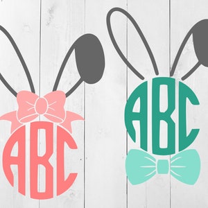 Easter Monogram Bunny Ears SVG, Bunny Monogram SVG, Easter SVG, Bunny Ears Monogram, bunny ears svg, easter bunny monogram, bunny monogram