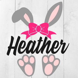 Ostern SVG, Ostern Monogramm SVG, Hase Monogramm SVG, Schleife Svg, Hase Ohren Monogramm, Kaninchen Ohren Svg, Mädchen Ostern Monogramm, Hase Füße Svg