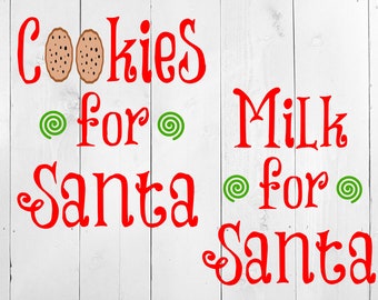 サンタさんのためのクッキーとミルク SVG、サンタさんのためのクッキー SVG、サンタさんのためのミルク SVG、クリスマス SVG、クッキー SVG、クリスマス プレート、サンタさんプレート SVG